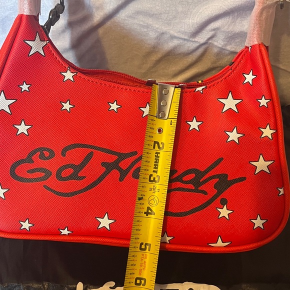 Ed Hardy Red and White Star Shoulder Bag - Picture 10 of 12